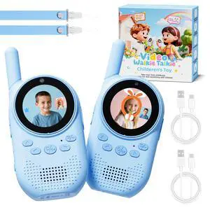Video Walkie Talkies for Kids, Rechargeable Kids Walkie Talkies with Screen Display & Voice Changer, Outdoor Toys for 3-12 Years Boys Girls Birthday Christmas (Bule/Bule) Video Walkie Talkies for Kids, Rechargeable Kids Walkie Talkies with Screen Display & Voice Changer, Outdoor Toys for 3-12 Years Boys Girls Birthday Christmas (Bule/Bule)