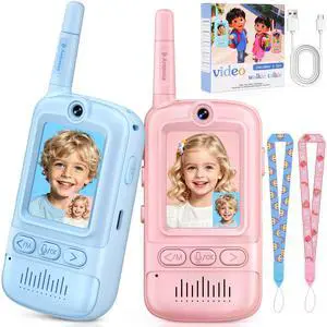 Video Walkie Talkies for Kids, 2 Pack Rechargeable Video Intercom Kids Walkie Talkies, Long Range Two Way Radio with 4 Voice Effects, Kid Indoor Outdoor Toys Birthday Gift for Age 3-12(Blue/Pink) Video Walkie Talkies for Kids, 2 Pack Rechargeable Video Intercom Kids Walkie Talkies, Long Range Two Way Radio with 4 Voice Effects, Kid Indoor Outdoor Toys Birthday Gift for Age 3-12(Blue/Pink)