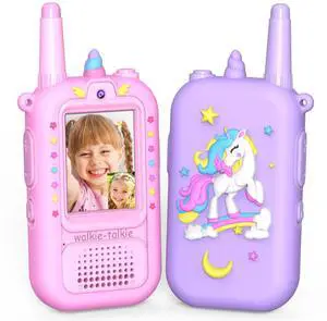 Video Unicorn Walkie Talkies for Girls: 2 Pack Rechargeable Kids Walkie Talkies Toys for 3 4 5-7 Year Old Girl Birthday Gifts for 4 5 6 7 8-10 Year Old Kid Gift Toy Age 3-5 Indoor Hiking Travel Video Unicorn Walkie Talkies for Girls: 2 Pack Rechargeable Kids Walkie Talkies Toys for 3 4 5-7 Year Old Girl Birthday Gifts for 4 5 6 7 8-10 Year Old Kid Gift Toy Age 3-5 Indoor Hiking Travel
