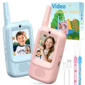 Video Walkie Talkies for Kids 2 Pack, Ready-to-Play Rechargeable Kids Walkie Talkies with 2.0" Screen, No WiFi/SIM/App, Up to 1150 Ft, Voice Changer, Birthday Ages 3-12 Video Walkie Talkies for Kids 2 Pack, Ready-to-Play Rechargeable Kids Walkie Talkies with 2.0" Screen, No WiFi/SIM/App, Up to 1150 Ft, Voice Changer, Birthday Ages 3-12
