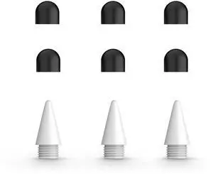 Replacement White Tips 3 Pcs + Rubber Tip 6 Pcs for iPad Apple Pencil Replacement White Tips 3 Pcs + Rubber Tip 6 Pcs for iPad Apple Pencil