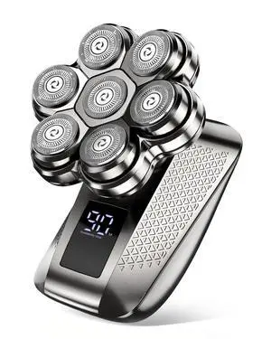 7D Floating Head Shavers for Bald Men, 5-in-1 Pro Grooming Kit, IPX7 Waterproof Wet/Dry Use, Type-C Charge, Travel-Ready/LED Display, Gift Kit-Satin Gunmetal 7D Floating Head Shavers for Bald Men, 5-in-1 Pro Grooming Kit, IPX7 Waterproof Wet/Dry Use, Type-C Charge, Travel-Ready/LED Display, Gift Kit-Satin Gunmetal