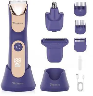 Manscape Body Hair Trimmer for Men, No Nick Pubic Bikini Trimmer for Women, 3 in 1 Versatile Groin Shaver with Nose Hair Trimmer, Cordless Dock Charging, LED Display, Wet/Dry Grommer (Purple) Manscape Body Hair Trimmer for Men, No Nick Pubic Bikini Trimmer for Women, 3 in 1 Versatile Groin Shaver with Nose Hair Trimmer, Cordless Dock Charging, LED Display, Wet/Dry Grommer (Purple)