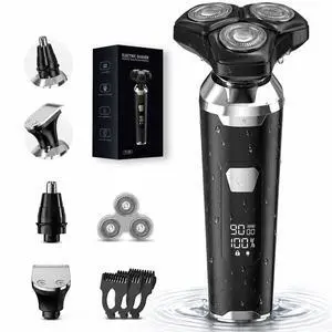 Electric Razor for Men: Wet/Dry Electric Shavers for Men - Upgraded Curved Shaving Foil, Low Noise High-Torque Motor, 3-in-1 Cordless Shaver for Beard/Nose/Sideburns Electric Razor for Men: Wet/Dry Electric Shavers for Men - Upgraded Curved Shaving Foil, Low Noise High-Torque Motor, 3-in-1 Cordless Shaver for Beard/Nose/Sideburns