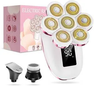 3-in-1 Electric Razors for Women,Bikini Trimmer for Women,7D Painless Electric Shaver with Facial Cleansing Brush,Gifts for Women,Replaceable Hair Remover for Legs Water Resistant Wet/Dry (Pale Pink) 3-in-1 Electric Razors for Women,Bikini Trimmer for Women,7D Painless Electric Shaver with Facial Cleansing Brush,Gifts for Women,Replaceable Hair Remover for Legs Water Resistant Wet/Dry (Pale Pink)