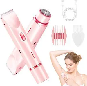 Bikini Trimmer for Women, 2 in 1 Electric Razors for Women, Dermave Bikini Shaver, IPX7 Waterproof & Easy Cleaning, Ceramic Blade, 120 Min Cordless Runtime, Ultra Low Silent(Pink). Bikini Trimmer for Women, 2 in 1 Electric Razors for Women, Dermave Bikini Shaver, IPX7 Waterproof & Easy Cleaning, Ceramic Blade, 120 Min Cordless Runtime, Ultra Low Silent(Pink).