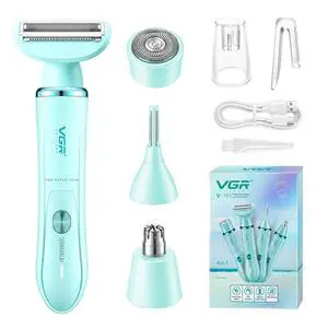761 4-in-1 Lady Shaver for Women with IPX5 Waterproof Design, Green 761 4-in-1 Lady Shaver for Women with IPX5 Waterproof Design, Green