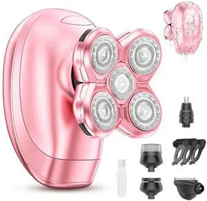 Electric Razors for Women, 5-in-1 Rechargeable Electric Shaver for Women, Waterproof Wet/Dry Womens Electric Razor, Magnetic Razor Head Womens Face Shavers for Legs, Arms, Bikini, Lips, Underarms Electric Razors for Women, 5-in-1 Rechargeable Electric Shaver for Women, Waterproof Wet/Dry Womens Electric Razor, Magnetic Razor Head Womens Face Shavers for Legs, Arms, Bikini, Lips, Underarms