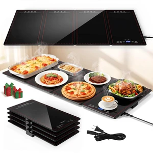 Electric Warming Tray,4-in-1 Modular Food Warmers for Parties Buffet | 33"x15" Glass Food Warming Mat, 10 Temp Settings and 8H Timer, Portable Warmer for Catering & Gatherings Electric Warming Tray,4-in-1 Modular Food Warmers for Parties Buffet | 33"x15" Glass Food Warming Mat, 10 Temp Settings and 8H Timer, Portable Warmer for Catering & Gatherings