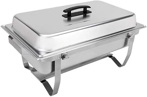 Foldable Buffet Chafing Dish Set, 8 Piece | Foldable frame, lid, water pan, 2 food pans, 2 fuel holders, 8 qt capacity Foldable Buffet Chafing Dish Set, 8 Piece | Foldable frame, lid, water pan, 2 food pans, 2 fuel holders, 8 qt capacity