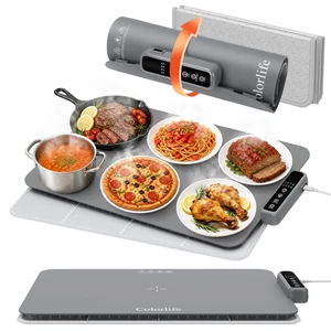 Warming Mat for Food - Electric Warming Tray with Heat-Insulation Pad, 4-Level Temperature Settings & Hours Timer, Full Surface Stable Heating, Food Warmer for Kitchen Parties Buffet (Grey) Warming Mat for Food - Electric Warming Tray with Heat-Insulation Pad, 4-Level Temperature Settings & Hours Timer, Full Surface Stable Heating, Food Warmer for Kitchen Parties Buffet (Grey)