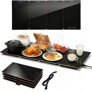 Electric Food Warming Tray, 4-in-1 Food Warmers for Parties Buffet | 8 Temp Settings, 24H Timer, 35"x15" Glass Surface Warming Mat for Food, Modular Buffet Hot Plates For Home, Parties, Catering Electric Food Warming Tray, 4-in-1 Food Warmers for Parties Buffet | 8 Temp Settings, 24H Timer, 35"x15" Glass Surface Warming Mat for Food, Modular Buffet Hot Plates For Home, Parties, Catering