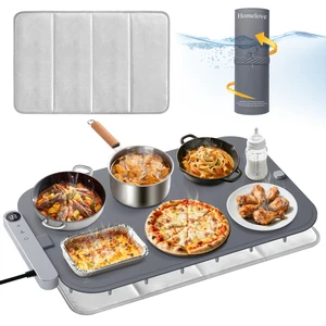Warming Mat for Food - Electric Warming Tray with 7-Level Temp Settings & 6 Hours Timer, Full Surface Graphene Heating, Waterproof Dishwasher-Friendly Food Warmer for Parties, Kitchen (Grey) Warming Mat for Food - Electric Warming Tray with 7-Level Temp Settings & 6 Hours Timer, Full Surface Graphene Heating, Waterproof Dishwasher-Friendly Food Warmer for Parties, Kitchen (Grey)