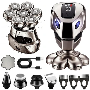 5-in-1 Head Shavers for Bald Men, 7D Floating Skull Shaver | Mens Grooming Kit, IPX7 Waterproof Electric Razor with Clipper, Nose Trimmer, Brush, Massager, USB-C Charging, LED Display 5-in-1 Head Shavers for Bald Men, 7D Floating Skull Shaver | Mens Grooming Kit, IPX7 Waterproof Electric Razor with Clipper, Nose Trimmer, Brush, Massager, USB-C Charging, LED Display
