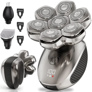 7D Floating Head Shavers for Bald Men Wet/Dry Electric Razor for Men | IPX7 Waterproof Smooth Close Shaving, Magnetic Detachable Blade, Long Battery Life, USB C Charing, LED Display, Travel Lock 7D Floating Head Shavers for Bald Men Wet/Dry Electric Razor for Men | IPX7 Waterproof Smooth Close Shaving, Magnetic Detachable Blade, Long Battery Life, USB C Charing, LED Display, Travel Lock