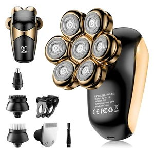 Head Shavers for Bald Men: 5-in-1 Electric Razor - IPX7 Waterproof Shaving Grooming Kit for Balder - Turbo Speed & Precision Blades (Ink Gold) Head Shavers for Bald Men: 5-in-1 Electric Razor - IPX7 Waterproof Shaving Grooming Kit for Balder - Turbo Speed & Precision Blades (Ink Gold)