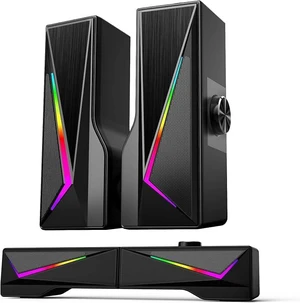 Computer Speakers for Desktop PC, Laptop, and Monitor, Gaming Speakers | Bluetooth & USB Input, USB Powered Gaming Stereo, 6 Colorful RGB Modes, Detachable 2-in-1 Design Computer Speakers for Desktop PC, Laptop, and Monitor, Gaming Speakers | Bluetooth & USB Input, USB Powered Gaming Stereo, 6 Colorful RGB Modes, Detachable 2-in-1 Design