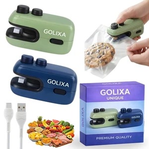 2-Pack Mini Bag Sealer with Cutter and Magnet, 2026 Type-C Rechargeable and Portable Chip Bag Sealer, Bag Resealer Handheld Tool for Snack Food Storage (BLUE+GREEN) 2-Pack Mini Bag Sealer with Cutter and Magnet, 2026 Type-C Rechargeable and Portable Chip Bag Sealer, Bag Resealer Handheld Tool for Snack Food Storage (BLUE+GREEN)