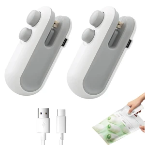 Mini Bag Sealer 2 Pack Bag Sealer with Cutter and Magnet 2 in 1 Mini Bag Resealer Machine Portable Handheld Rechargeable Heat Vacuum Food Sealer for Plastic Bags Snacks & Food Storage (2, white) Mini Bag Sealer 2 Pack Bag Sealer with Cutter and Magnet 2 in 1 Mini Bag Resealer Machine Portable Handheld Rechargeable Heat Vacuum Food Sealer for Plastic Bags Snacks & Food Storage (2, white)