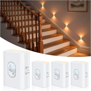 Motion Sensor Stair Lights Indoor,Rechargeable Magnetic Night Light | Mini Wireless Soft White Hallway Light, 3-in-1 Charging Cable for Stairway, Bathroom, Bedroom, Kitchen, Closet(4 Pack) Motion Sensor Stair Lights Indoor,Rechargeable Magnetic Night Light | Mini Wireless Soft White Hallway Light, 3-in-1 Charging Cable for Stairway, Bathroom, Bedroom, Kitchen, Closet(4 Pack)