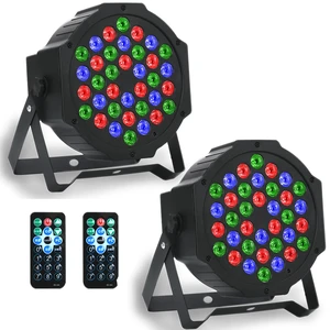 Stage Lights Dj Lights 9-Mode RGB led Party Light with Remote Control Sound Activation DJ Uplighting Indoor Events Bar Outdoor for Christmas Halloween Disco Wedding (2 Pack) Stage Lights Dj Lights 9-Mode RGB led Party Light with Remote Control Sound Activation DJ Uplighting Indoor Events Bar Outdoor for Christmas Halloween Disco Wedding (2 Pack)