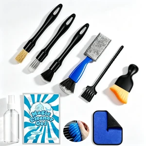 9 Pcs Car Detailing Brushes Kit, Car Interior Cleaning Tool with Cleaning Gel 9 Pcs Car Detailing Brushes Kit, Car Interior Cleaning Tool with Cleaning Gel