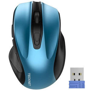 Wireless Mouse, 2.4G Ergonomic Computer Mouse, 2600 DPI, Azure | Ergonomic Design with Side Grips, Adjustable DPI, 2-Year Battery, Compact Size, USB-A Plug & Play, Wide OS Compatibility Wireless Mouse, 2.4G Ergonomic Computer Mouse, 2600 DPI, Azure | Ergonomic Design with Side Grips, Adjustable DPI, 2-Year Battery, Compact Size, USB-A Plug & Play, Wide OS Compatibility