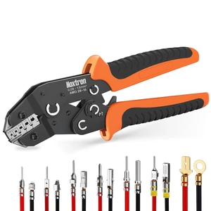 5-in-1 Wire Crimping Tool, AWG 2816 Ratcheting Pin Crimper for Non-Insulated Open Barrel Terminals Fits JST XH/PH/SM/SYP, Dupont, Molex, AMP, TE, Deutsch & More Automotive Wire Connectors 5-in-1 Wire Crimping Tool, AWG 2816 Ratcheting Pin Crimper for Non-Insulated Open Barrel Terminals Fits JST XH/PH/SM/SYP, Dupont, Molex, AMP, TE, Deutsch & More Automotive Wire Connectors