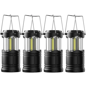 LED Camping Lantern, 4 Pack Battery Powered Flashlight for Power Outages, Portable Collapsible Hanging Light Essential for Home, Outdoor, Emergency Lamp Survival Kit Gear for Hurricane, Black LED Camping Lantern, 4 Pack Battery Powered Flashlight for Power Outages, Portable Collapsible Hanging Light Essential for Home, Outdoor, Emergency Lamp Survival Kit Gear for Hurricane, Black