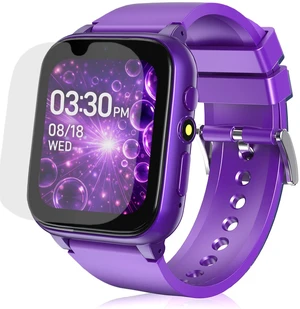 Kids Smart Watch for Boys and Girls, 1.69" Touchscreen, Purple | 26 Puzzle Games, Camera, Music & Video Player, Pedometer, School Mode, 1GB SD Card, 2 Screen Protectors Kids Smart Watch for Boys and Girls, 1.69" Touchscreen, Purple | 26 Puzzle Games, Camera, Music & Video Player, Pedometer, School Mode, 1GB SD Card, 2 Screen Protectors