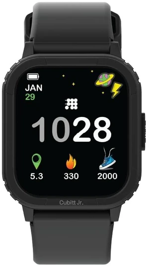 Jr. Smartwatch Fitness Tracker, 1.75" AMOLED Obsidian Black | For Kids and Teens with Games, Step Counter, Sleep Monitor, Heart Rate Monitor, Calculator, Activity Tracking, Waterproof Jr. Smartwatch Fitness Tracker, 1.75" AMOLED Obsidian Black | For Kids and Teens with Games, Step Counter, Sleep Monitor, Heart Rate Monitor, Calculator, Activity Tracking, Waterproof