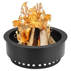Aoodor 36 Inch Outer Round Smokeless Fire Pit Ring, 30 Inch Inner Double Layer Heavy Duty Metal Fire Pit Insert Liner for Backyard Bonfire Outside Picnic BBQ, Black Aoodor 36 Inch Outer Round Smokeless Fire Pit Ring, 30 Inch Inner Double Layer Heavy Duty Metal Fire Pit Insert Liner for Backyard Bonfire Outside Picnic BBQ, Black
