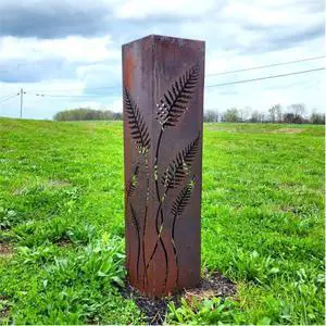 Fern with Stem Garden Columns - Decor - Metal Garden Sculpture - Well Cover - Furniture and Decor - Utility Box Cover (12 x 3.5 x 3.5 inches NO LID) Fern with Stem Garden Columns - Decor - Metal Garden Sculpture - Well Cover - Furniture and Decor - Utility Box Cover (12 x 3.5 x 3.5 inches NO LID)