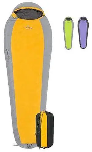 Teton 20F and 5F Degree Sleeping Bag; Lightweight, Warm Weather Mummy Sleeping Bags for Adults and Kids, Camping, Backpacking, Hiking Teton 20F and 5F Degree Sleeping Bag; Lightweight, Warm Weather Mummy Sleeping Bags for Adults and Kids, Camping, Backpacking, Hiking