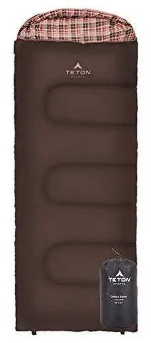 Teton Junior, 20 Degree and 0 Degree Sleeping Bags. Finally, Sleeping Bag for Boys, Girls, All Kids, Warm and Comfortable, for All Camping Weather and Built to Last Teton Junior, 20 Degree and 0 Degree Sleeping Bags. Finally, Sleeping Bag for Boys, Girls, All Kids, Warm and Comfortable, for All Camping Weather and Built to Last