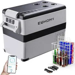 EUHOMY 12 Volt Refrigerator, 47QT Electric Cooler, 12V Fridge APP Control, 12V Cooler -4~68, Portable Freezer 12/24V DC 110-240V AC for Camping, Travel, Truck, Home EUHOMY 12 Volt Refrigerator, 47QT Electric Cooler, 12V Fridge APP Control, 12V Cooler -4~68, Portable Freezer 12/24V DC 110-240V AC for Camping, Travel, Truck, Home