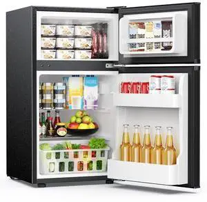 EUHOMY Mini Fridge with Freezer, 3.2 Cu.Ft Mini Refrigerator, Dorm Fridge with 2 Door For Bedroom/Apartment/Office-Food Storage Cooling Drink, Black EUHOMY Mini Fridge with Freezer, 3.2 Cu.Ft Mini Refrigerator, Dorm Fridge with 2 Door For Bedroom/Apartment/Office-Food Storage Cooling Drink, Black