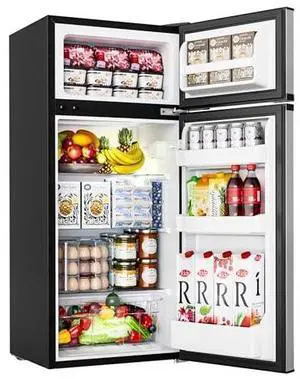 EUHOMY Mini Fridge with Freezer, 4.5 Cu.Ft Mini Refrigerator fridge, 2 door For Bedroom/Dorm/Office/Apartment - Food Storage or Cooling drinks, Silver EUHOMY Mini Fridge with Freezer, 4.5 Cu.Ft Mini Refrigerator fridge, 2 door For Bedroom/Dorm/Office/Apartment - Food Storage or Cooling drinks, Silver