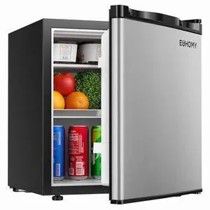 EUHOMY 1.7 Cu.Ft Mini Fridge, Reversible Single Door Compact Refrigerator, Adjustable Thermostat, Energy Saving, Mini Fridge for Bedroom, Office, Dorm, Silver EUHOMY 1.7 Cu.Ft Mini Fridge, Reversible Single Door Compact Refrigerator, Adjustable Thermostat, Energy Saving, Mini Fridge for Bedroom, Office, Dorm, Silver