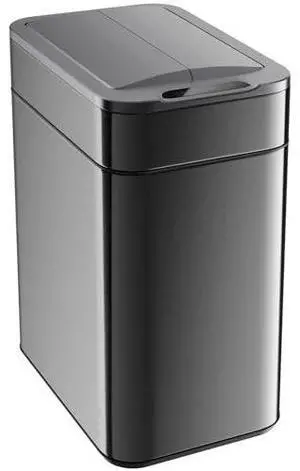 hOmeLabs - 13 Gallon Kitchen Trash Can - Retractable Automatic Sensor Butterfly Lid, Space-Saving Design, Easy to Clean, Battery-Operated with Batteries Included - Dark Stainless Steel hOmeLabs - 13 Gallon Kitchen Trash Can - Retractable Automatic Sensor Butterfly Lid, Space-Saving Design, Easy to Clean, Battery-Operated with Batteries Included - Dark Stainless Steel