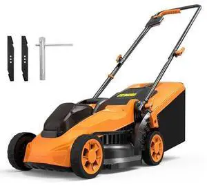 Cordless Lawn Mower (No Battery) Compatible with Dewalt 20V Max Battery, 14" Electric Lawn Mower with 5 Heights Adjustment, Brushless Electric Mower for Garden, Yard Cordless Lawn Mower (No Battery) Compatible with Dewalt 20V Max Battery, 14" Electric Lawn Mower with 5 Heights Adjustment, Brushless Electric Mower for Garden, Yard