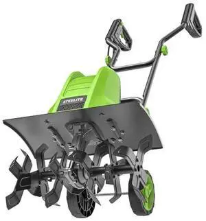 STEELITE 18 Inch Width Electric Tiller Cultivator, 8.7-Inch Depth Electric Rototiller with 24 Durable Steel Tines, 13.5 Amp Corded Cultivator for Gardening, 2-Adjustable Wheels for Garden Lawn Yard STEELITE 18 Inch Width Electric Tiller Cultivator, 8.7-Inch Depth Electric Rototiller with 24 Durable Steel Tines, 13.5 Amp Corded Cultivator for Gardening, 2-Adjustable Wheels for Garden Lawn Yard