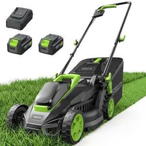 STEELITE 20V 13-Inch Electric Lawn Mower, Brushless Cordless Push Mower with 2 x 4.0Ah Batteries for Extended Runtime & Charger, 5-Position Height Adjustment, Lightweight for Small Yards STEELITE 20V 13-Inch Electric Lawn Mower, Brushless Cordless Push Mower with 2 x 4.0Ah Batteries for Extended Runtime & Charger, 5-Position Height Adjustment, Lightweight for Small Yards