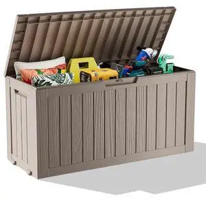 76 Gallon Outdoor Deck Box, Lockable Waterproof Outdoor Storage Boxes For Garden Tools,Indoor Cushions,Accessories Outside Storage Resin Weatherproof Container(Grey) 76 Gallon Outdoor Deck Box, Lockable Waterproof Outdoor Storage Boxes For Garden Tools,Indoor Cushions,Accessories Outside Storage Resin Weatherproof Container(Grey)