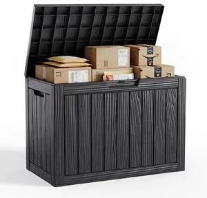 PatioZen 45 Gallon Package Delivery Boxes for Outside, Lokable Secure Resin Package Delivery Box with Lid, Weatherproof and Anti-Theft Storage for Outdoor Front Door, Porch, Curbside, House (Black) PatioZen 45 Gallon Package Delivery Boxes for Outside, Lokable Secure Resin Package Delivery Box with Lid, Weatherproof and Anti-Theft Storage for Outdoor Front Door, Porch, Curbside, House (Black)