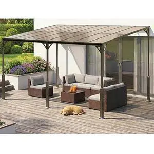 Ahomly 14' x 10' Wall-Mounted Lean-to Gazebo Weather-Resistant Hard Roof, Reinforced Steel Frame, Heavy-Duty Patio Awning, 140 sq ft Shade for Patio, Deck, Backyard(Grey) Ahomly 14' x 10' Wall-Mounted Lean-to Gazebo Weather-Resistant Hard Roof, Reinforced Steel Frame, Heavy-Duty Patio Awning, 140 sq ft Shade for Patio, Deck, Backyard(Grey)