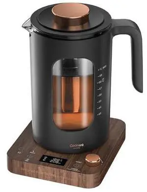 INTASTING Electric Tea Kettle, Electric Kettle with Tea Infuser, ±1 Knob Temperature Control, BPA-Free Glass, 1200W Fast Heating, Easy to Clean, 1 Liter (Wood) INTASTING Electric Tea Kettle, Electric Kettle with Tea Infuser, ±1 Knob Temperature Control, BPA-Free Glass, 1200W Fast Heating, Easy to Clean, 1 Liter (Wood)