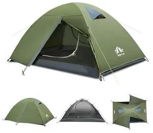 Night Cat 2-Persons Backpacking Tent: Waterproof Lightweight Camping Tent for Two People Hiking Outdoor Mountain with Aluminum Poles and Rainfly Green Night Cat 2-Persons Backpacking Tent: Waterproof Lightweight Camping Tent for Two People Hiking Outdoor Mountain with Aluminum Poles and Rainfly Green