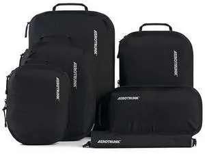 Aerotrunk Ultralight Compression Packing Cubes - Lightweight Travel Organizers for Suitcases and Luggage (6-Pack, Black) Aerotrunk Ultralight Compression Packing Cubes - Lightweight Travel Organizers for Suitcases and Luggage (6-Pack, Black)