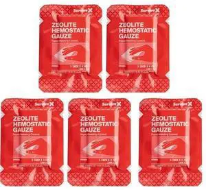 Survivex Hemostatic Gauze - Quick Blood Clotting Gauze for Wounds - Trauma Kit Hemostatic Dressing - 3 in x 4 FT - 5 PCS Survivex Hemostatic Gauze - Quick Blood Clotting Gauze for Wounds - Trauma Kit Hemostatic Dressing - 3 in x 4 FT - 5 PCS